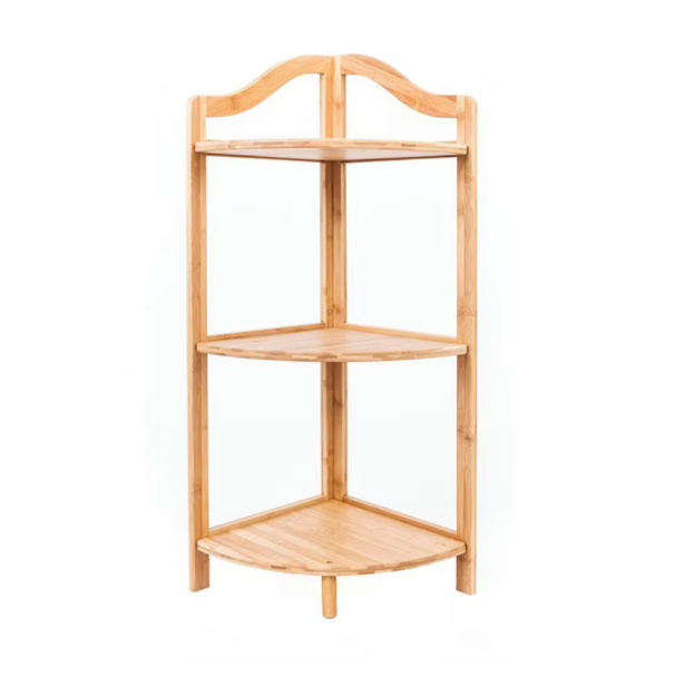STORAGE SHELF  004  Household 3-tier Removeable Bathroom Ladder Rack Bamboo Corner Storage Shelf